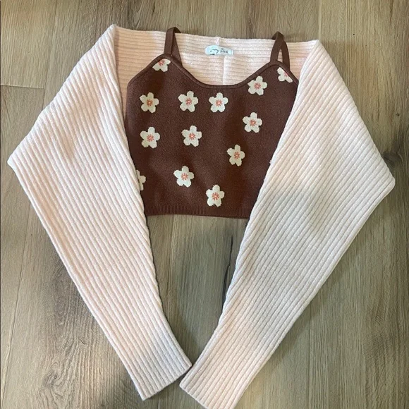 Altar’d State/ Emory Park Sweater Set Ballet Core Size S/M - Picture 3 of 9